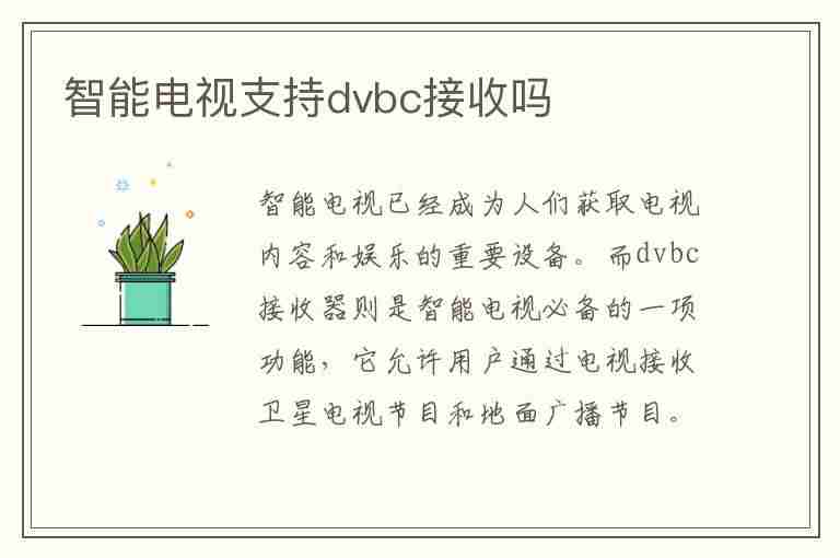 智能电视支持dvbc接收吗